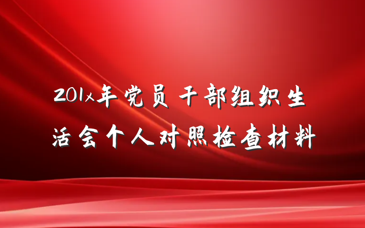 201x年党员干部组织生活会个人对照检查材料