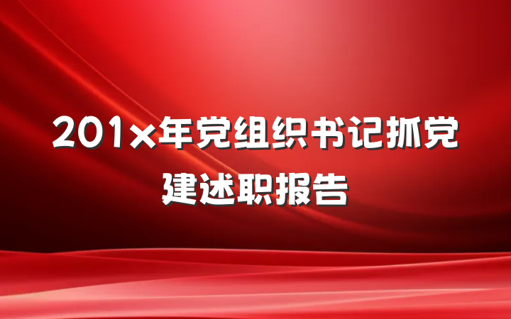 201x年党组织书记抓党建述职报告