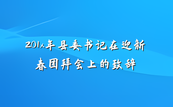 201x年县委书记在迎新春团拜会上的致辞