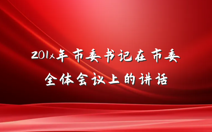 201x年市委书记在市委全体会议上的讲话