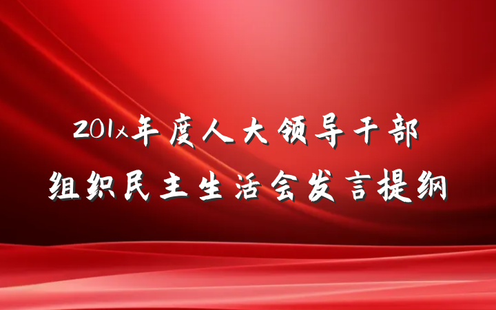 201x年度人大领导干部组织民主生活会发言提纲