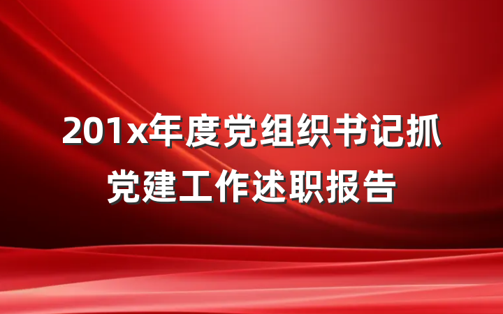 201x年度党组织书记抓党建工作述职报告