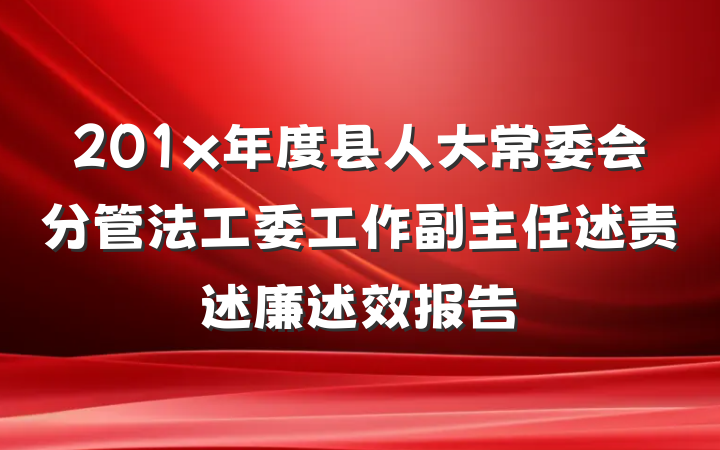 201x年度县人大常委会分管法工委工作副主任述责述廉述效报告