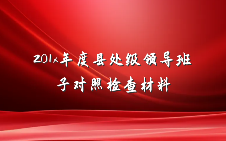 201x年度县处级领导班子对照检查材料