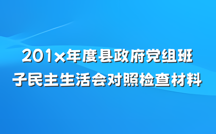 201x年度县政府党组班子民主生活会对照检查材料