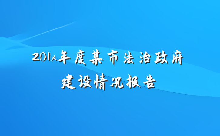 201x年度某市法治政府建设情况报告