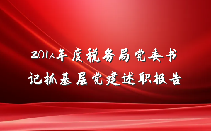 201x年度税务局党委书记抓基层党建述职报告