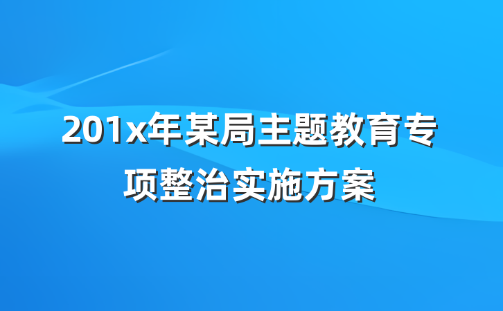 201x年某局主题教育专项整治实施方案