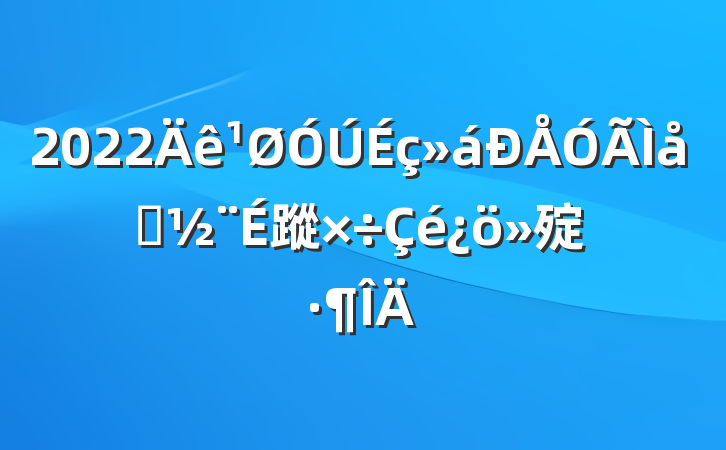 2022ϵ蹤㱨