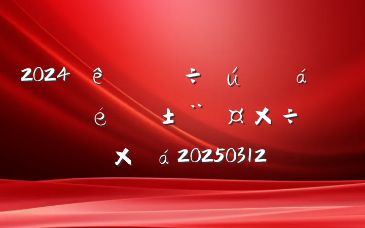 2024ٿͨ㱨ܽ20250312