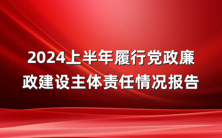 2024上半年履行党政廉政建设主体责任情况报告
