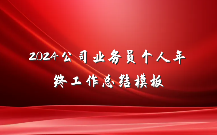 2024公司业务员个人年终工作总结模板
