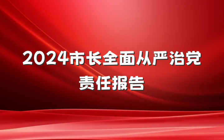 2024市长全面从严治党责任报告
