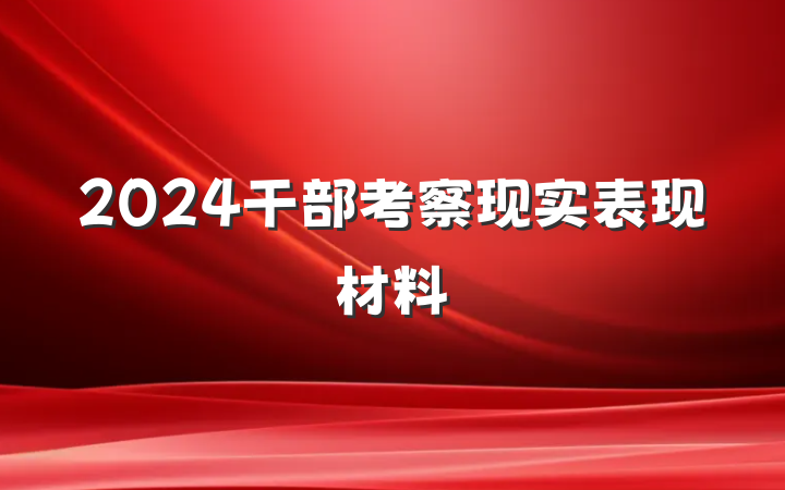 2024干部考察现实表现材料