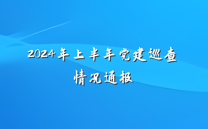 2024年上半年党建巡查情况通报