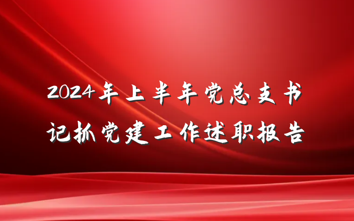 2024年上半年党总支书记抓党建工作述职报告