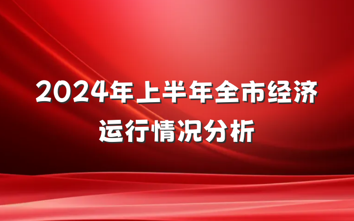 2024年上半年全市经济运行情况分析