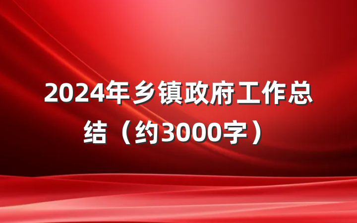 2024年乡镇政府工作总结（约3000字）