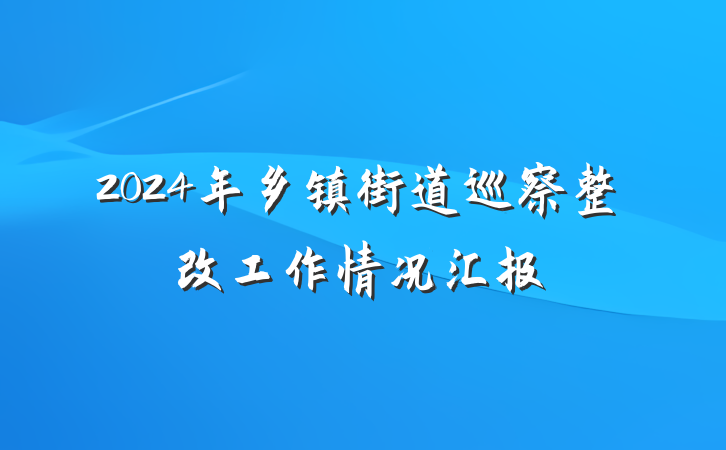 2024年乡镇街道巡察整改工作情况汇报