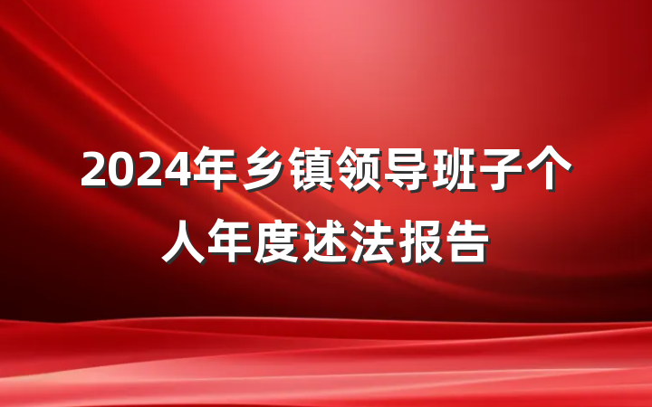 2024年乡镇领导班子个人年度述法报告