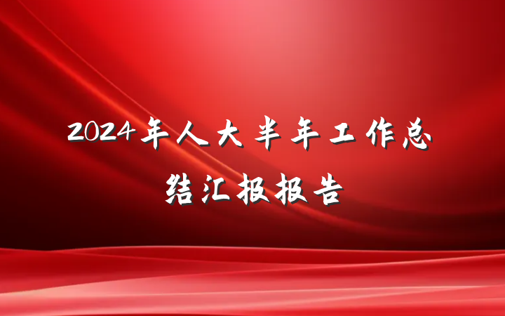 2024年人大半年工作总结汇报报告