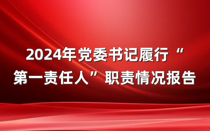 2024年党委书记履行“第一责任人”职责情况报告