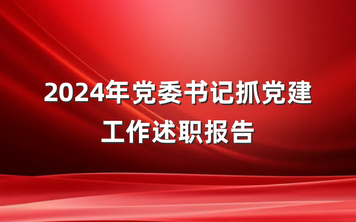 2024年党委书记抓党建工作述职报告