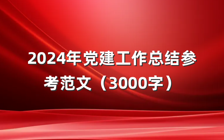 2024年党建工作总结参考范文（3000字）