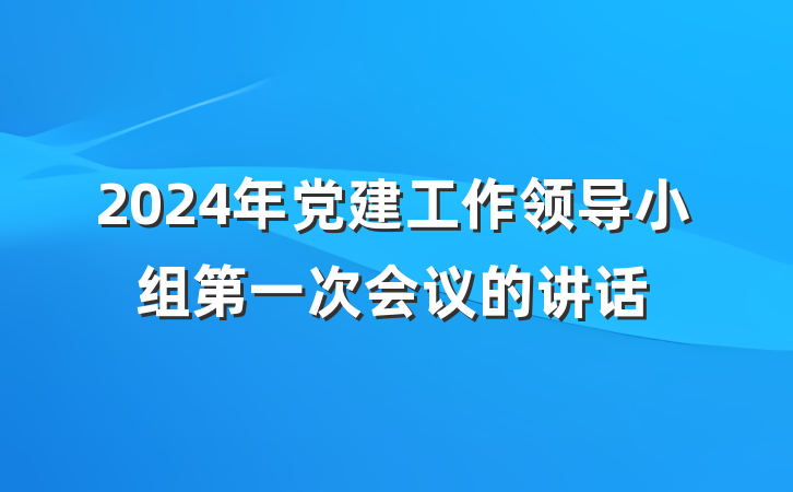 2024年党建工作领导小组第一次会议的讲话