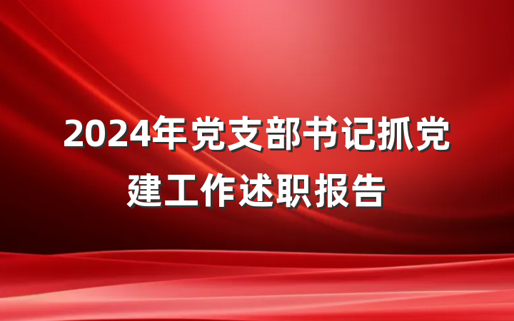 2024年党支部书记抓党建工作述职报告