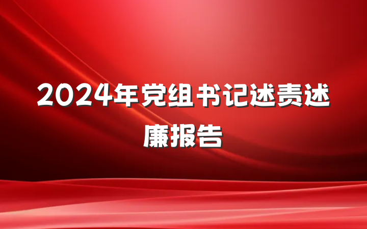 2024年党组书记述责述廉报告