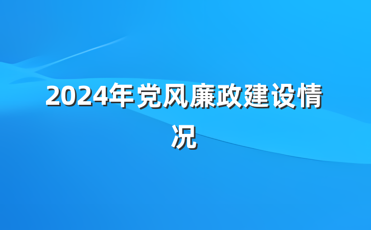 2024年党风廉政建设情况