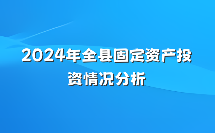 2024年全县固定资产投资情况分析