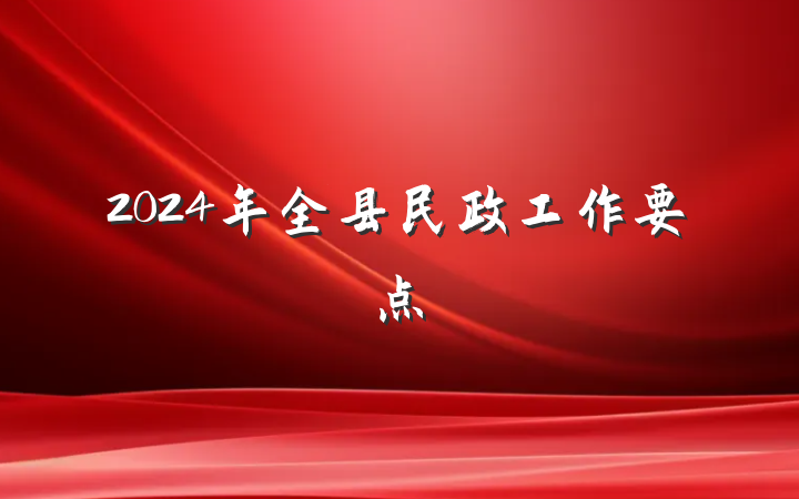 2024年全县民政工作要点
