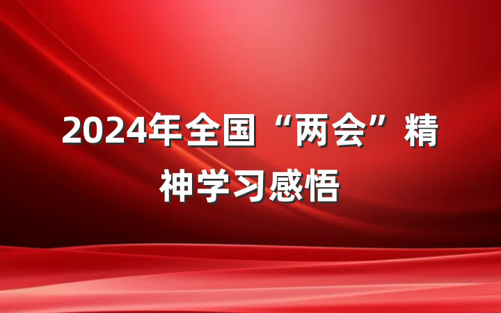 2024年全国“两会”精神学习感悟