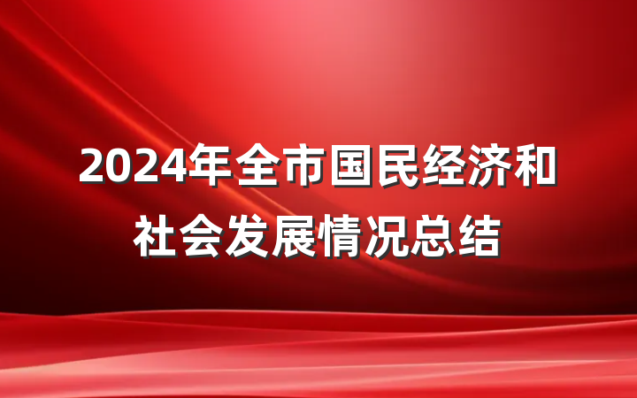 2024年全市国民经济和社会发展情况总结
