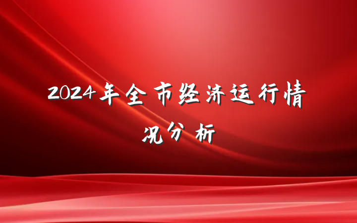 2024年全市经济运行情况分析