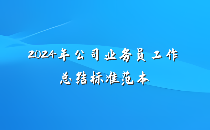 2024年公司业务员工作总结标准范本