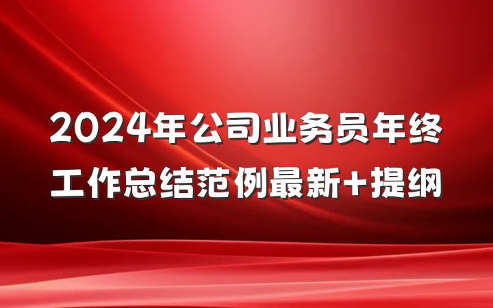 2024年公司业务员年终工作总结范例最新 提纲