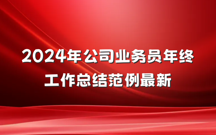 2024年公司业务员年终工作总结范例最新