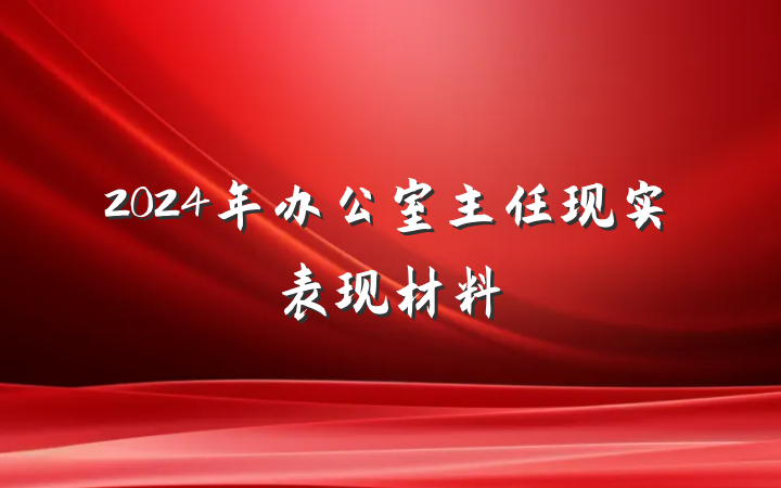 2024年办公室主任现实表现材料