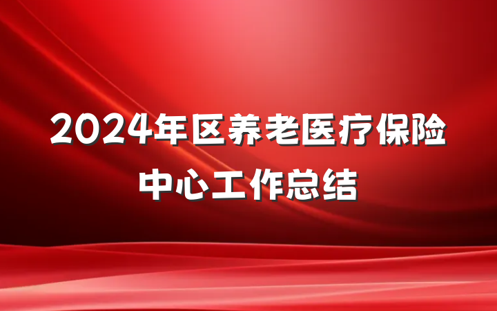 2024年区养老医疗保险中心工作总结