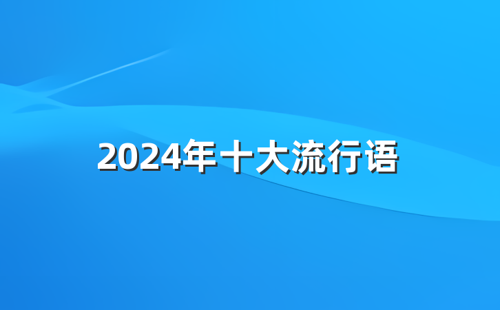 2024年十大流行语