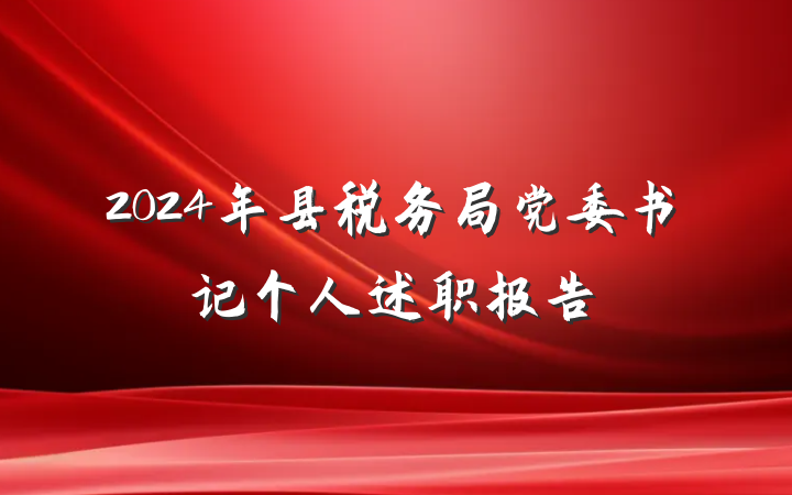 2024年县税务局党委书记个人述职报告