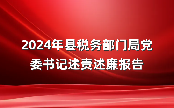 2024年县税务部门局党委书记述责述廉报告