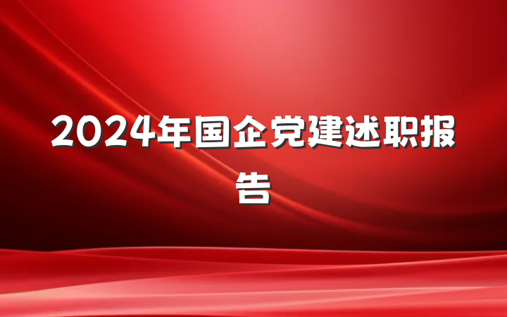 2024年国企党建述职报告