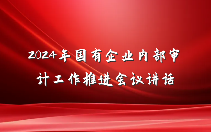 2024年国有企业内部审计工作推进会议讲话