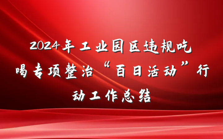 2024年工业园区违规吃喝专项整治“百日活动”行动工作总结