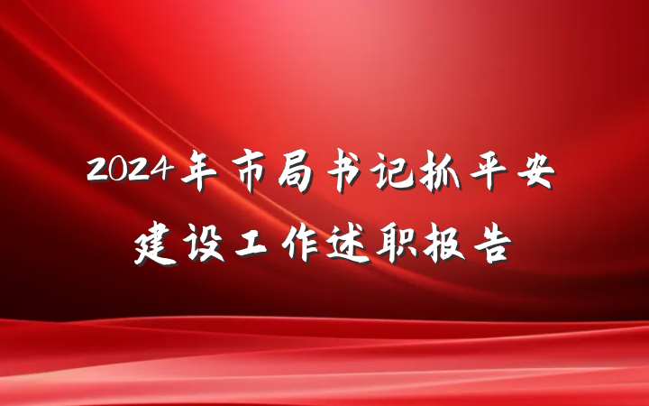 2024年市局书记抓平安建设工作述职报告