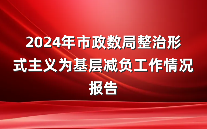2024年市政数局整治形式主义为基层减负工作情况报告